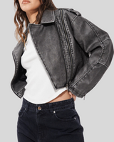 Chaqueta de Cuero Corta para Mujer®