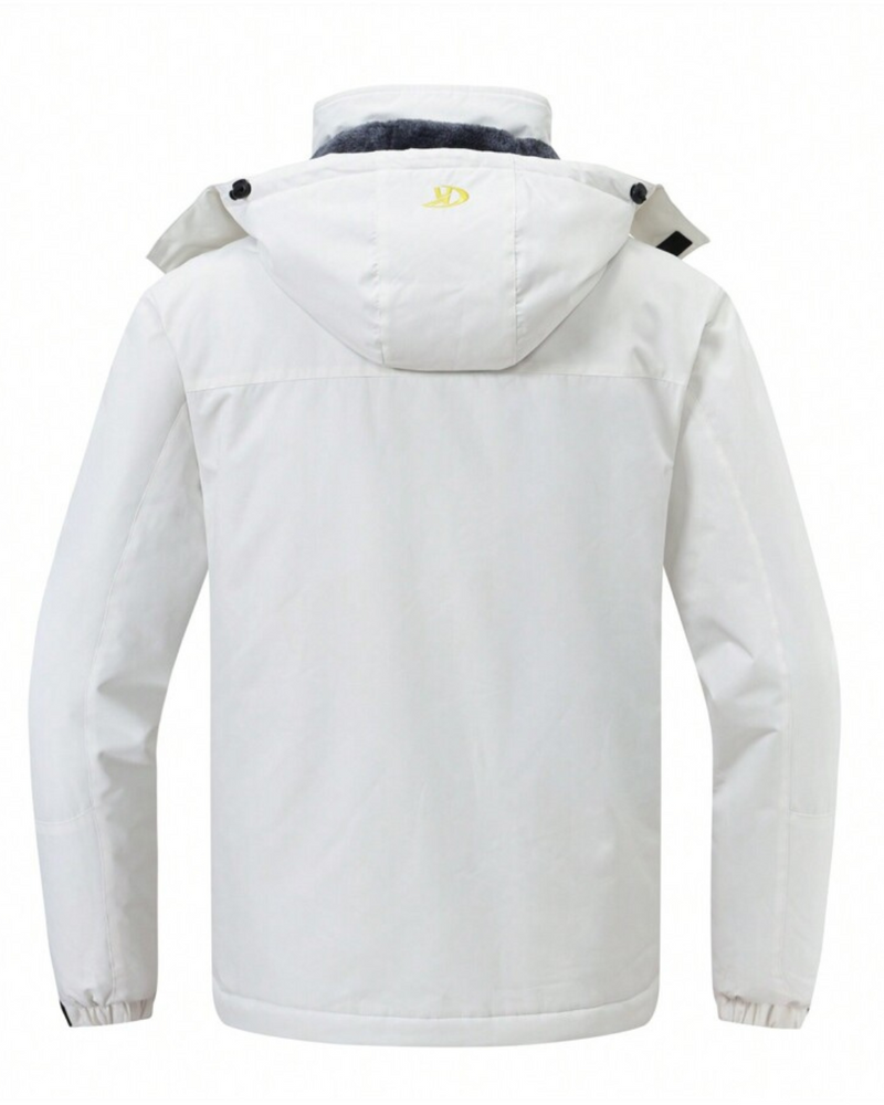 Chaqueta Impermeable de Invierno Unisex con Forro Polar y Capucha Ajustable