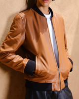 Chaqueta Bomber de Cuero para Hombre