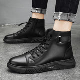 Botas de Cuero Negro para Hombres